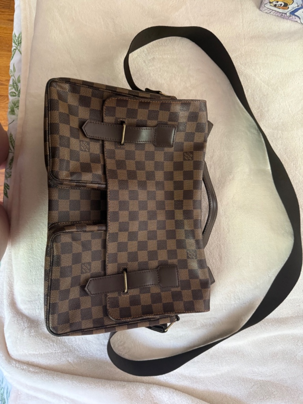 LV Louis Vuitton cross body messenger bag vintage briefcase damier ebene - Picture 7 of 11